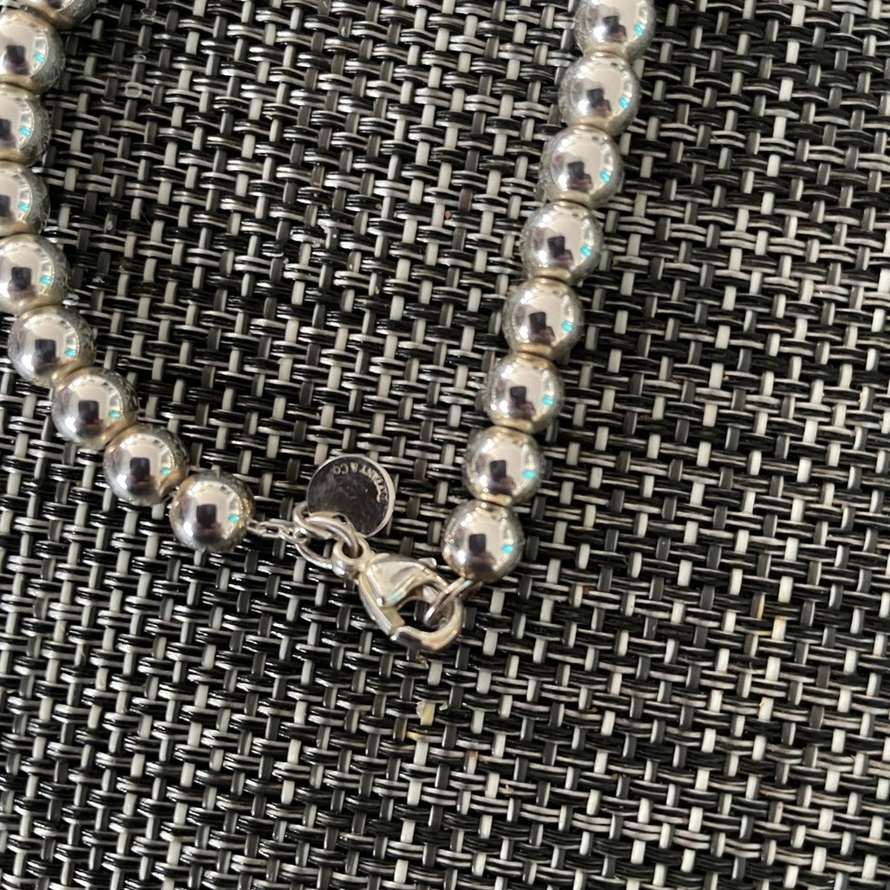 Tiffany &Co. sterling silver bead necklace - Picture 2 of 3